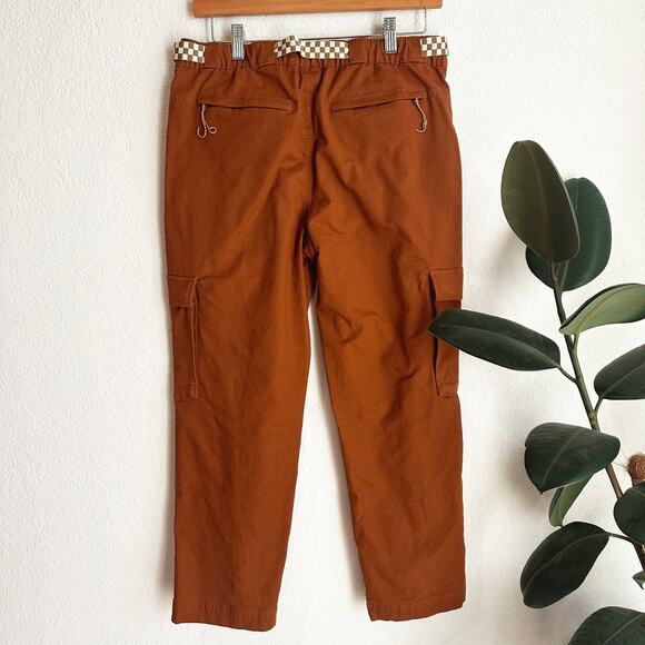 The Great X Eddie Bauer Canvas Cargo Pants Size 4 Outdoors Hiking Belted Gorp - Picture 5 of 10